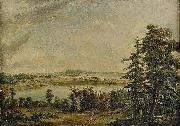 Carl Jonas Linnerhielm View over Hallsnas mansion oil painting picture wholesale
